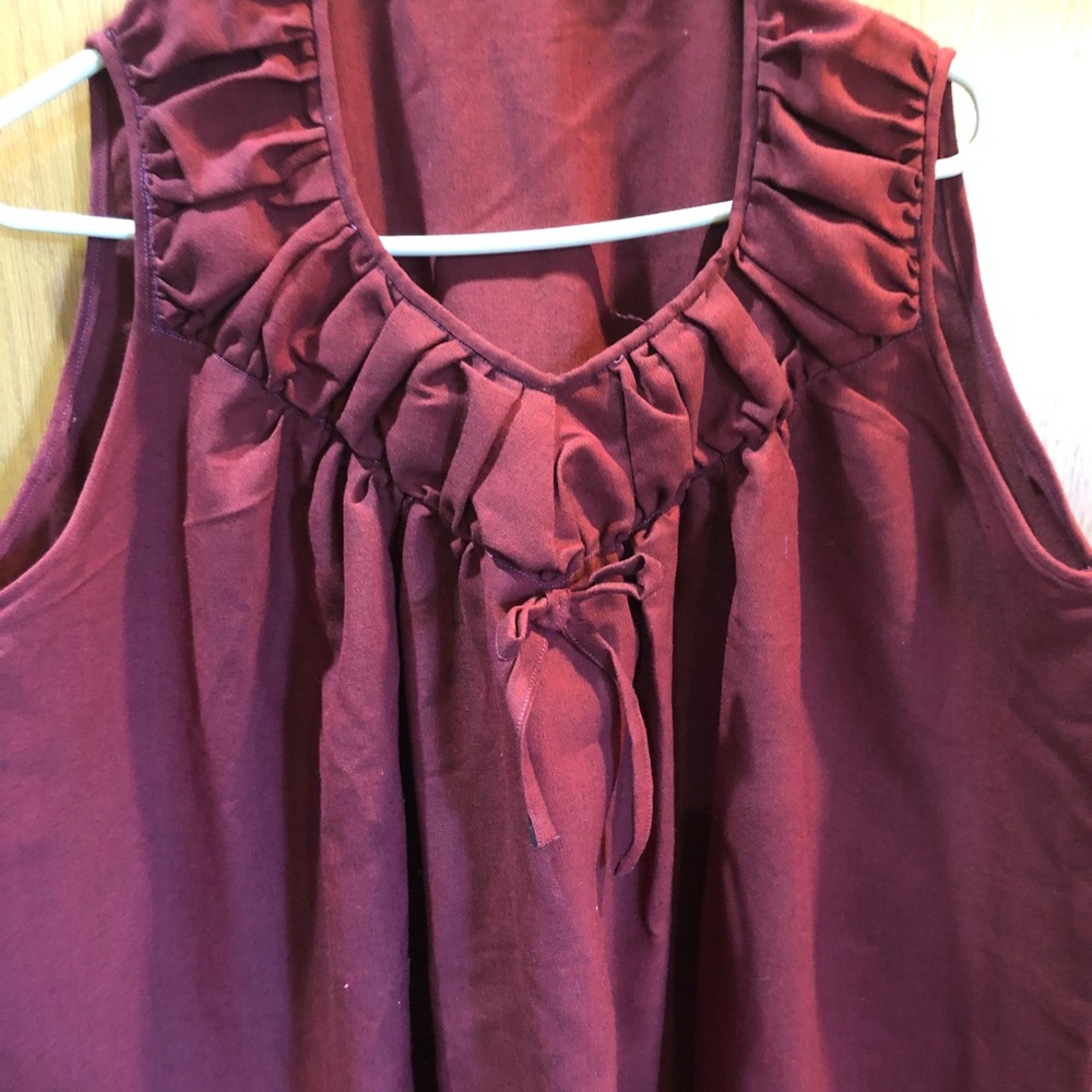 Long Dark Red Maroon Cotton Nightgown